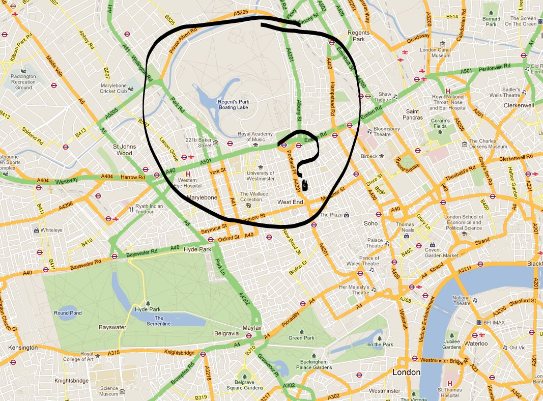 Google Maps The De Parking Of Regent S Park Urbanmovements