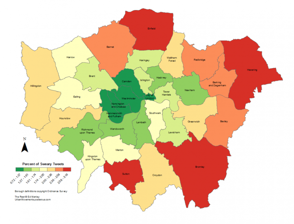 Mapped London’s ‘Rudest’ Boroughs UrbanMovements