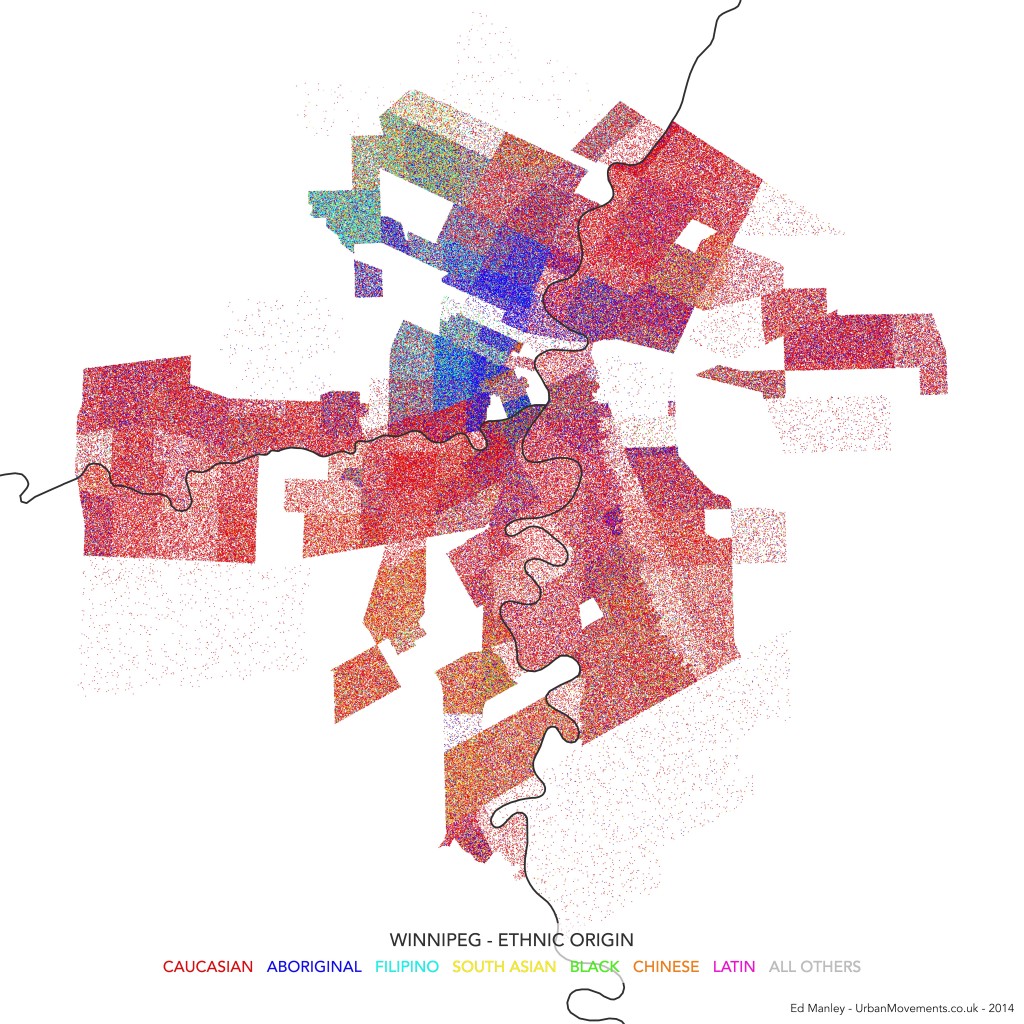 Dot Density Map of Ethnicity in Winnipeg, Canada